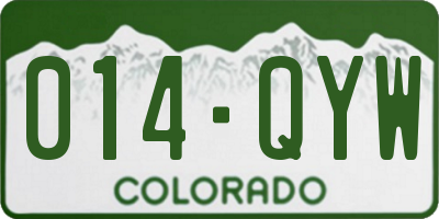 CO license plate 014QYW