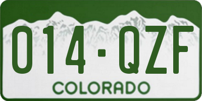 CO license plate 014QZF