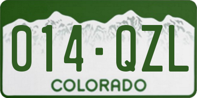 CO license plate 014QZL