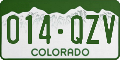 CO license plate 014QZV