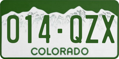 CO license plate 014QZX