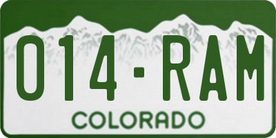 CO license plate 014RAM