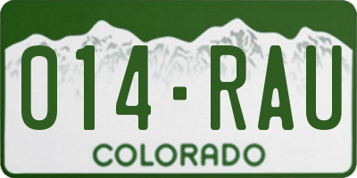 CO license plate 014RAU