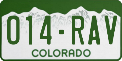 CO license plate 014RAV