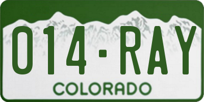 CO license plate 014RAY