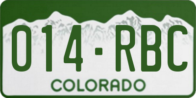 CO license plate 014RBC