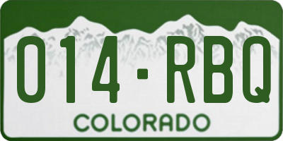 CO license plate 014RBQ