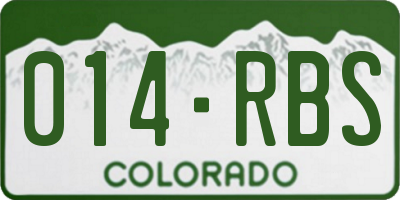CO license plate 014RBS