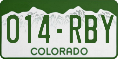 CO license plate 014RBY