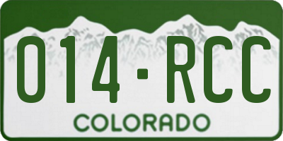 CO license plate 014RCC