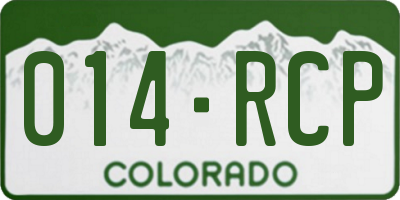 CO license plate 014RCP