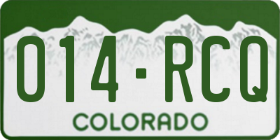 CO license plate 014RCQ