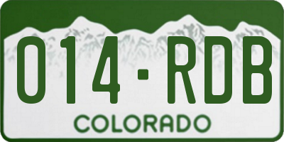 CO license plate 014RDB