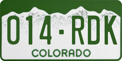 CO license plate 014RDK