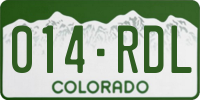 CO license plate 014RDL