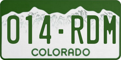 CO license plate 014RDM