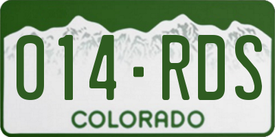 CO license plate 014RDS
