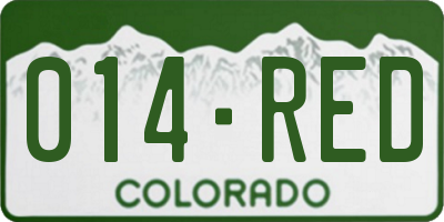 CO license plate 014RED
