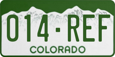 CO license plate 014REF