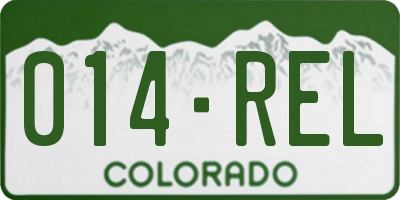CO license plate 014REL