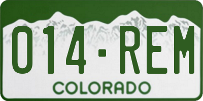 CO license plate 014REM