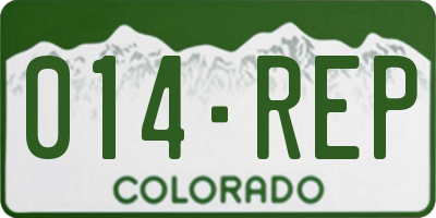 CO license plate 014REP