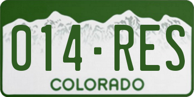CO license plate 014RES