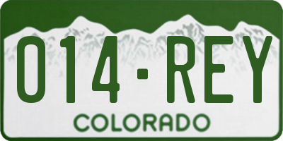 CO license plate 014REY