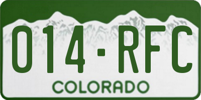 CO license plate 014RFC
