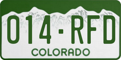 CO license plate 014RFD