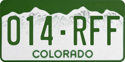 CO license plate 014RFF