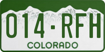 CO license plate 014RFH