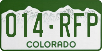 CO license plate 014RFP
