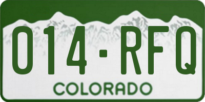 CO license plate 014RFQ