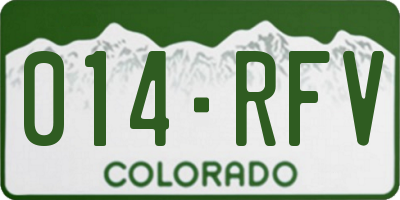 CO license plate 014RFV