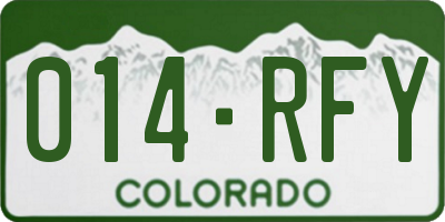 CO license plate 014RFY