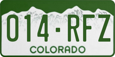 CO license plate 014RFZ