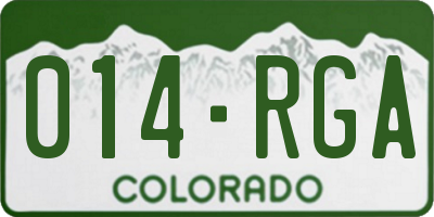 CO license plate 014RGA