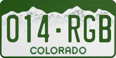 CO license plate 014RGB