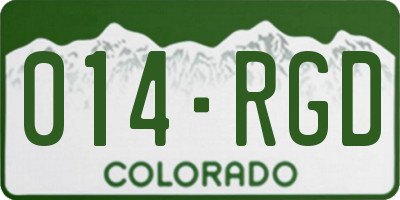 CO license plate 014RGD