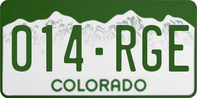 CO license plate 014RGE