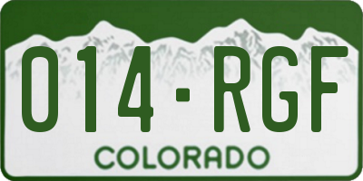 CO license plate 014RGF