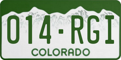 CO license plate 014RGI