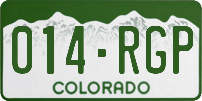 CO license plate 014RGP