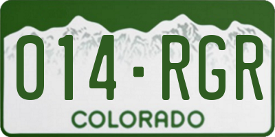 CO license plate 014RGR