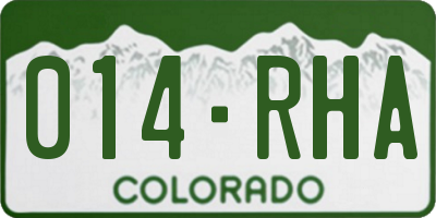 CO license plate 014RHA
