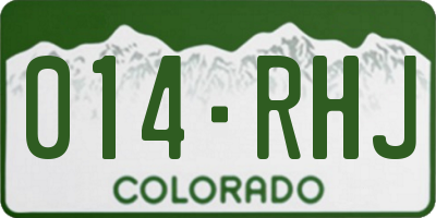 CO license plate 014RHJ