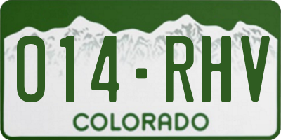 CO license plate 014RHV