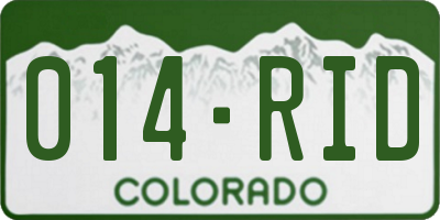 CO license plate 014RID