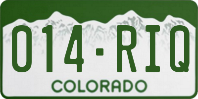 CO license plate 014RIQ